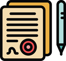 Poster - talent cv offer icon outline vector. hiring team. recruit vacant color flat