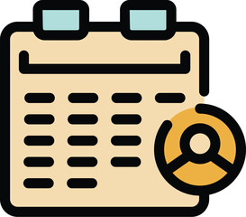 Poster - Calendar vacancy icon outline vector. Team post. Recruit chair color flat
