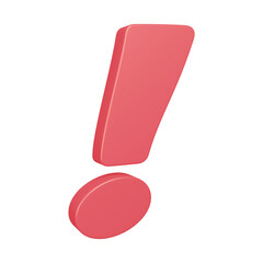 Poster - 3D pink exclamation mark symbol or icon design