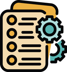 Poster - system vacancy icon outline vector. hr job. company business color flat