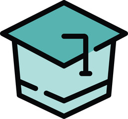 Poster - graduation hat icon outline vector. hiring team. vacant chair color flat