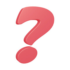 Poster - 3D pink question mark or icon design