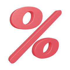 Poster - 3D pink percent symbol or icon design