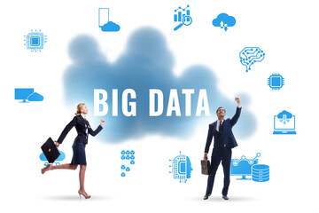 Canvas Print - Big data concept with business people