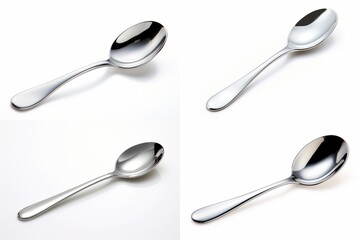 Poster - set of spoons isolated on white background