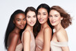 © Victor - Beauty portrait of a diverse group of beautiful women with perfect, natural, glowing skin. Multi-ethnic group as a concept of women united with diversity of origins and beliefs. Generative AI.