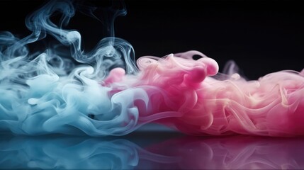 Aufkleber - Pink smoke on abstract background, Cloud and fog, Glowing color steam wallpaper.