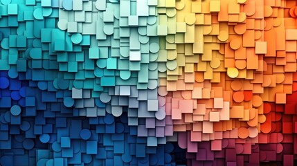 Leinwandbilder - Full frame shot of multi colored wall, Bright colored paper, Unique digital concept texture wallpaper.