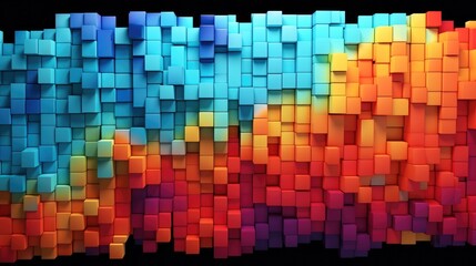 Leinwandbilder - Full frame shot of colorful abstract pattern, Abstract glass glowing design.