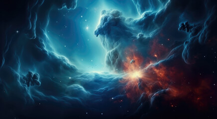 Aufkleber - Cosmic galaxy background with nebula, stardust and bright shining stars, Galaxy.