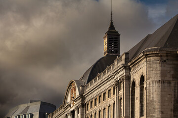 Main facade of Palais des princes eveques, or palace of the princes bishops, in Liege, Belgium. It's a courthouse, a palace of justice, and a major landmark of the city.