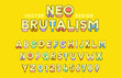 Neo Brutalism vector design premium alphabet. 3D filled outline typeface font graphics based on cartoon, 90s, y2k, 2000s graphic styles
