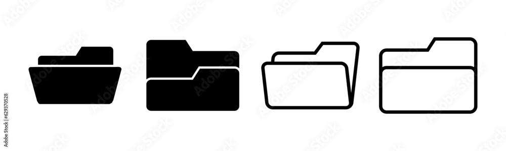 Folder icon set illustration. folder sign and symbol Stock Vector ...
