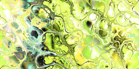 Canvas Print - marbled yellow green black turquoise seamless tile