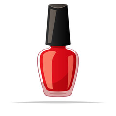 Canvas Print - Red nail polish vector isolated illustration