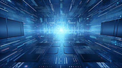 Poster - blue abstract technology backdrop