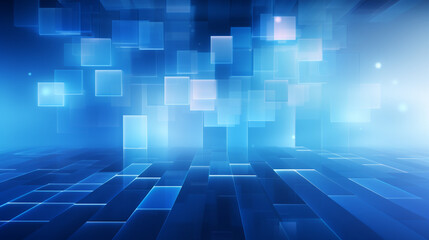 Poster - A dynamic and engaging blue abstract technology background, with a combination of geometric shapes and gradients