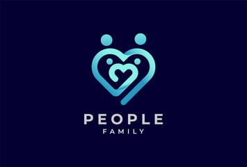 People logo design, Family Community human Logo template element, vector illustration