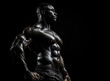 © jeff - Sculpted Perfection: Muscular black man posing with ripped physique