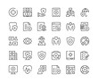 © Jane Kelly - Health insurance icons. Vector line icons set. Medical insurance concepts. Black outline stroke symbols
