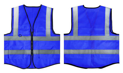 Wall Mural - Safety Vest Reflective shirt beware, guard, traffic shirt, safety shirt, rescue, police, security shirt isolated on white background PNG file.