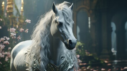 Sticker - white horse portrait