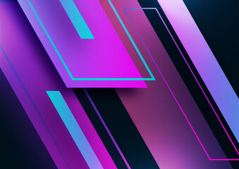 Poster - Modern abstract geometric background. Colorful tilted rectangles. Place for text. Corporate design. Vector