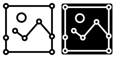 Fototapete - ofvs407 OutlineFilledVectorSign ofvs - created by generative AI vector icon . artificial intelligence sign . isolated transparent . black outline and filled version . AI 10 / EPS 10 / PNG . g11747