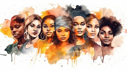 black history month, watercolor background generative ai