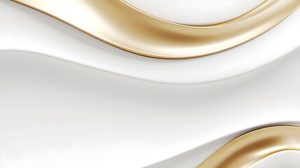 Wall Mural - Abstract luxury gold and white color curve banner background Generative ai