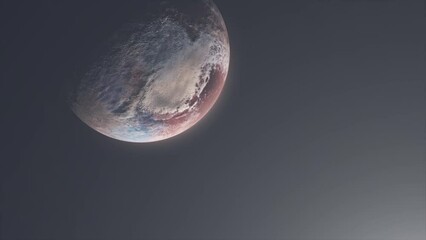 Wall Mural - Cinematic View of Dwarf Planet Pluto Slowly Rotating