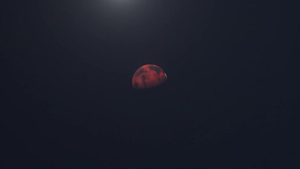 Wall Mural - Planet Mars Rotating Around Distant Sun