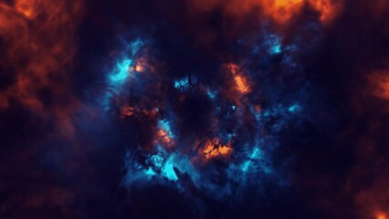 Traveling Through Nebulas in the Cosmos. Seamless loop