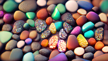 Spectrum Of Colorful Rock Or Pebbles