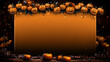 canvas print picture - Halloween Kürbise auf der Pinnwand mit Platzhalter für Banner und Druckvorlage, ai generativ