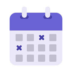 Purple Flat Calendar Icon