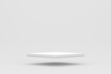 Aufkleber - White square shaped levitating podium or pedestal on white background.