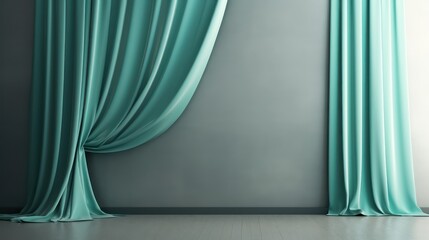 Poster - green curtain background