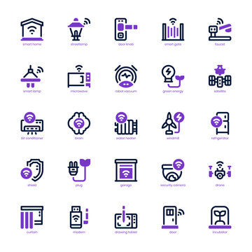 Futuristic Technology icon pack for your website, mobile, presentation, and logo design. Futuristic Technology icon mixed line and solid design. Vector graphics illustration and editable stroke.