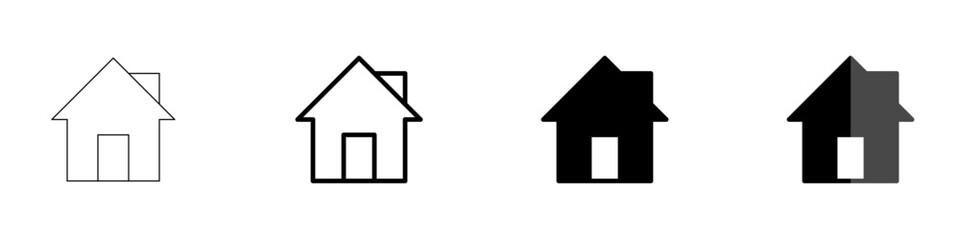 Poster - house icon set, home page button icon set	