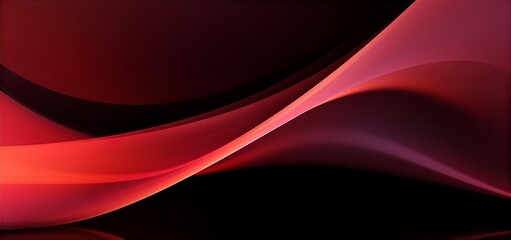 Wall Mural - 3d render, abstract background with colorful red wavy lines
