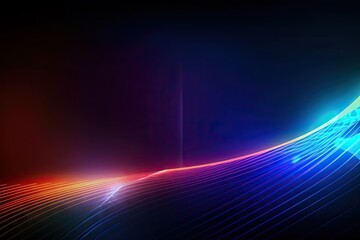 Poster - glowing color. abstract art gradient blue light wallpaper. modern digital lines graphic design on bl
