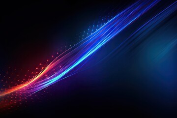 Poster - glowing color. abstract art gradient blue light wallpaper. modern digital lines graphic design on bl