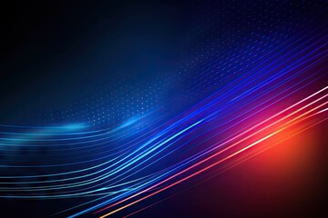 Poster - glowing color. abstract art gradient blue light wallpaper. modern digital lines graphic design on bl