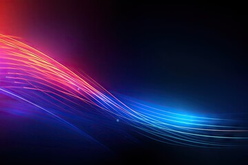 Poster - glowing color. abstract art gradient blue light wallpaper. modern digital lines graphic design on bl