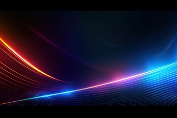 Poster - glowing color. abstract art gradient blue light wallpaper. modern digital lines graphic design on bl