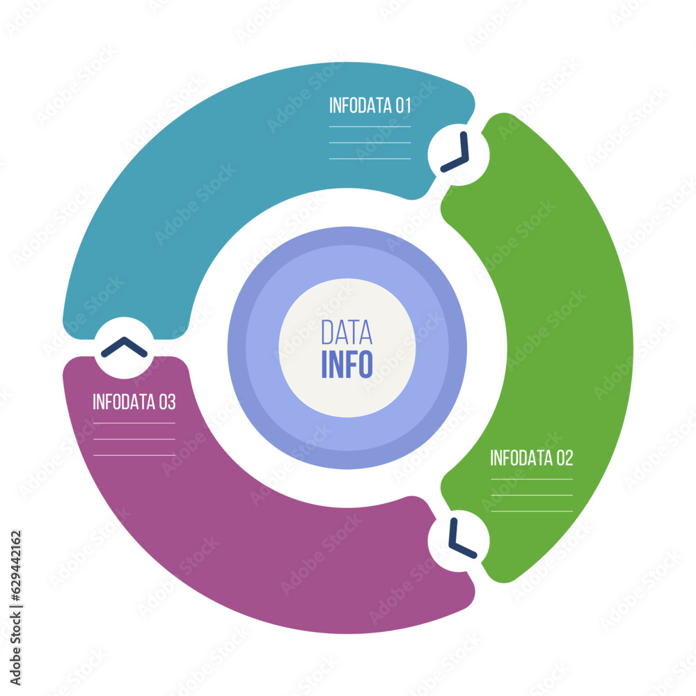 Infographic vector template. Circular chart with 3 options, steps or ...