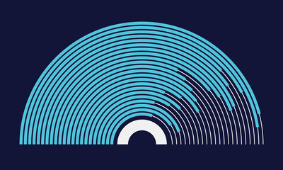 Wall Mural - abstract semicircle technology background. infographic template with blue and white color stripes. c