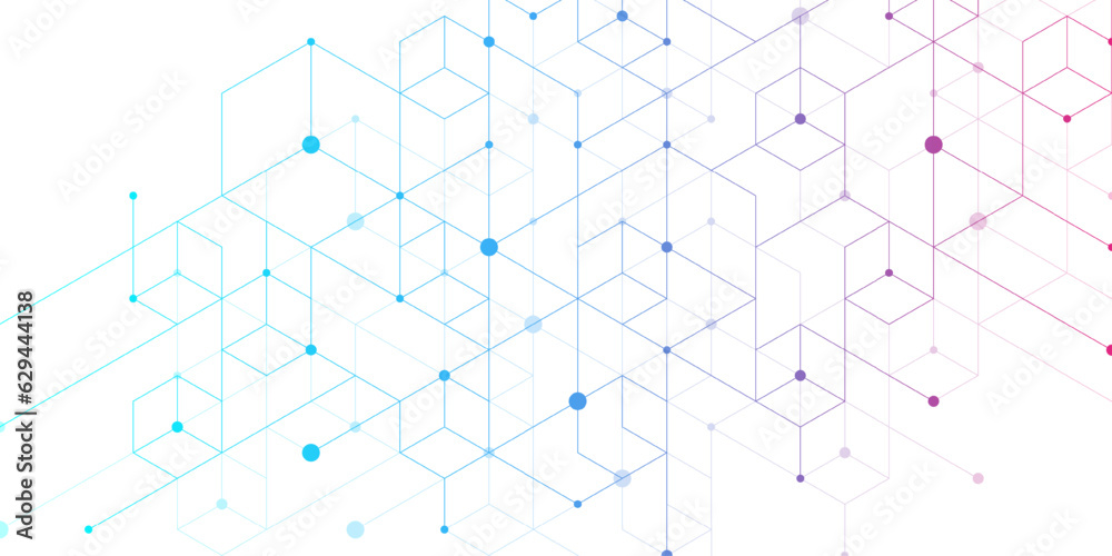 Modern technology vector illustration with square grid. Technology ...