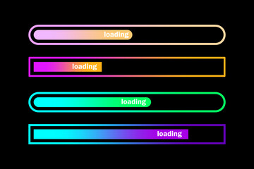 Aufkleber - Colorful loading bar set. Modern web element collection. Vector illustration. Eps 10.